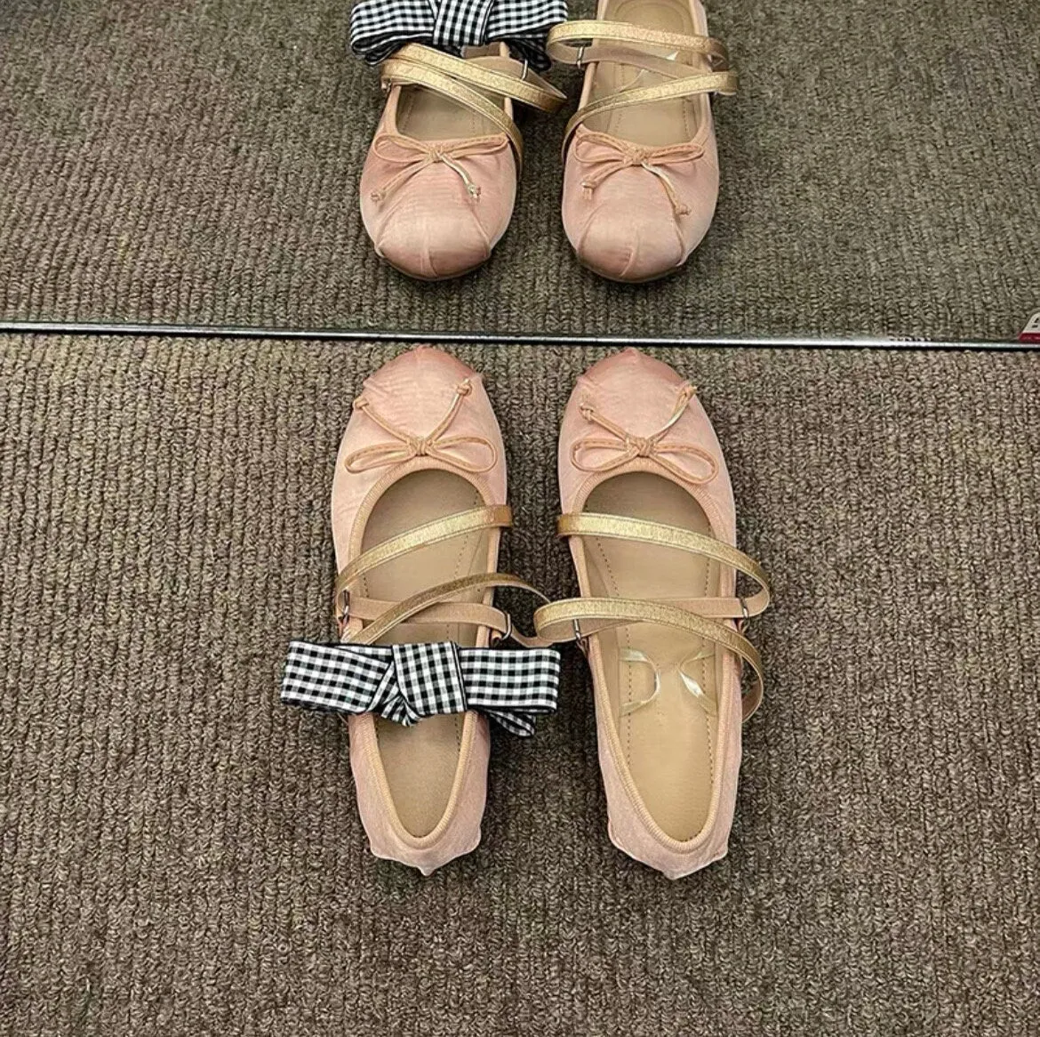 creamtopmall Women Retro Mary Jane Shoes, Ballerina Vintage Flats Shoes, Plain Toe Ballet Flats for Women, Round Toe Retro Black Pink Sliver Shoes