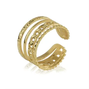 Cross-border new ins style chain four-layer titanium steel ring JLTR0507