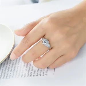 Crystal & Silver-Plated Cocktail Ring