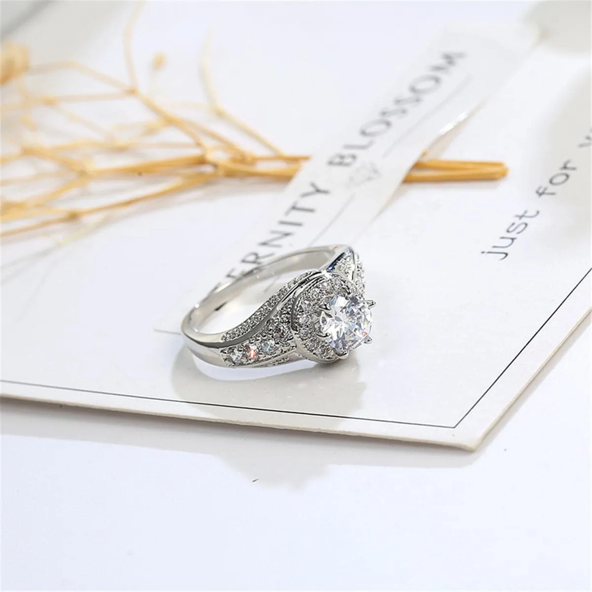 Crystal & Silver-Plated Cocktail Ring