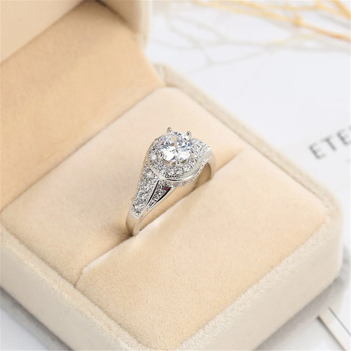 Crystal & Silver-Plated Cocktail Ring