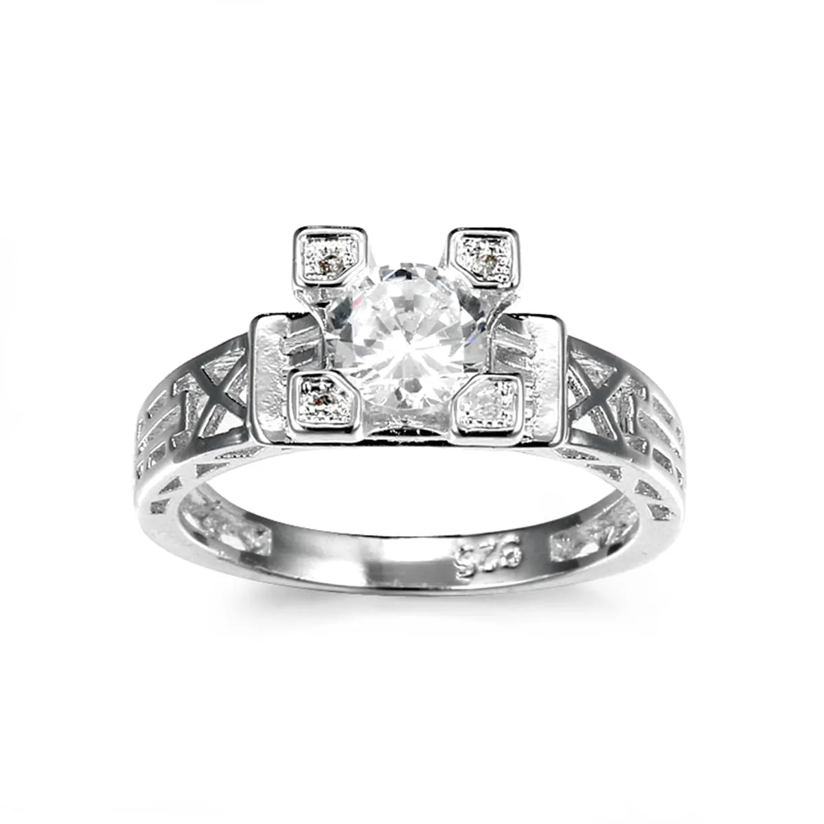 Crystal & Silver-Plated Cocktail Ring