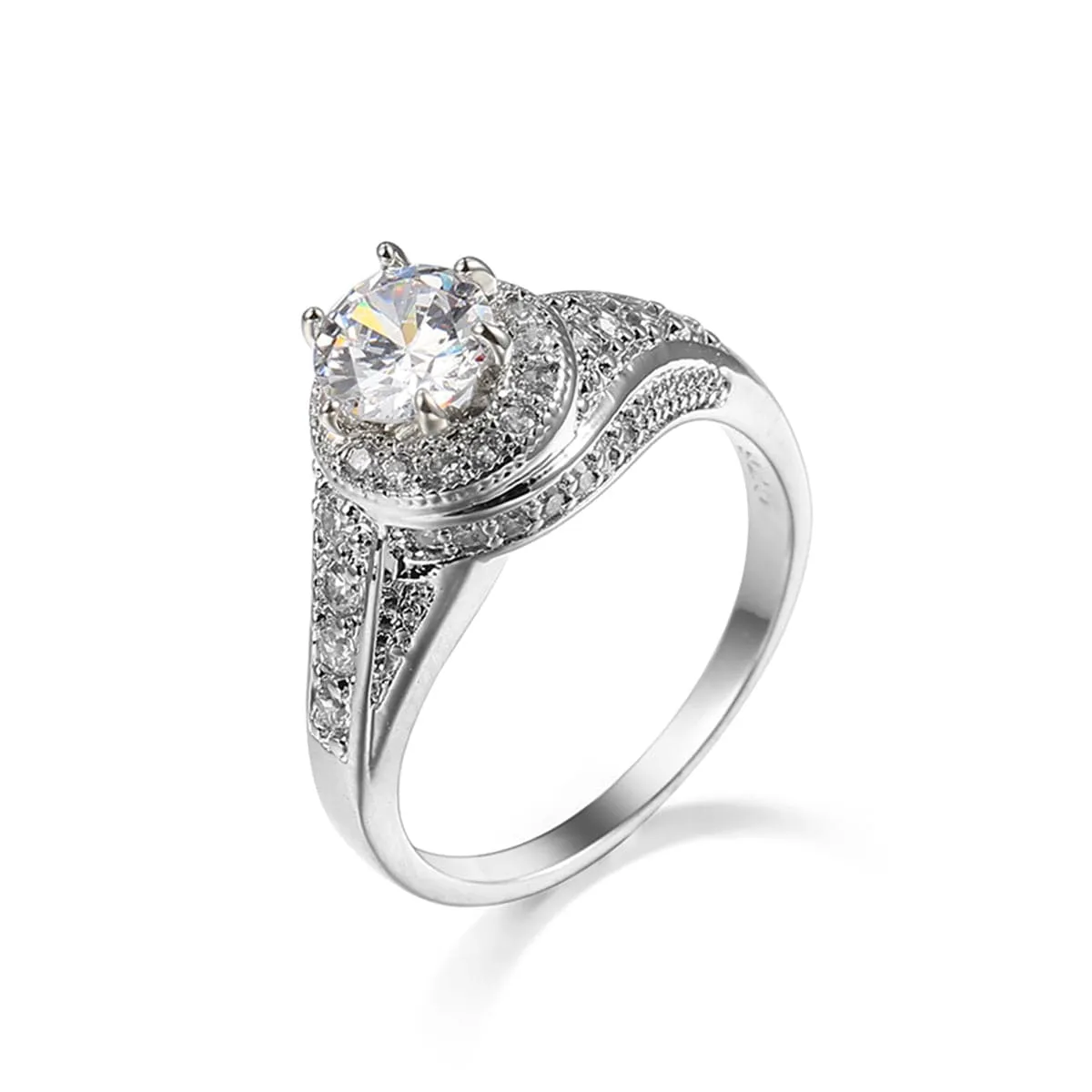 Crystal & Silver-Plated Cocktail Ring