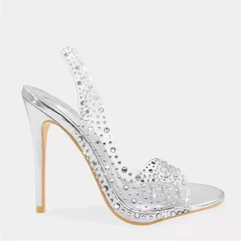 Crystal Clear Stiletto Sandals