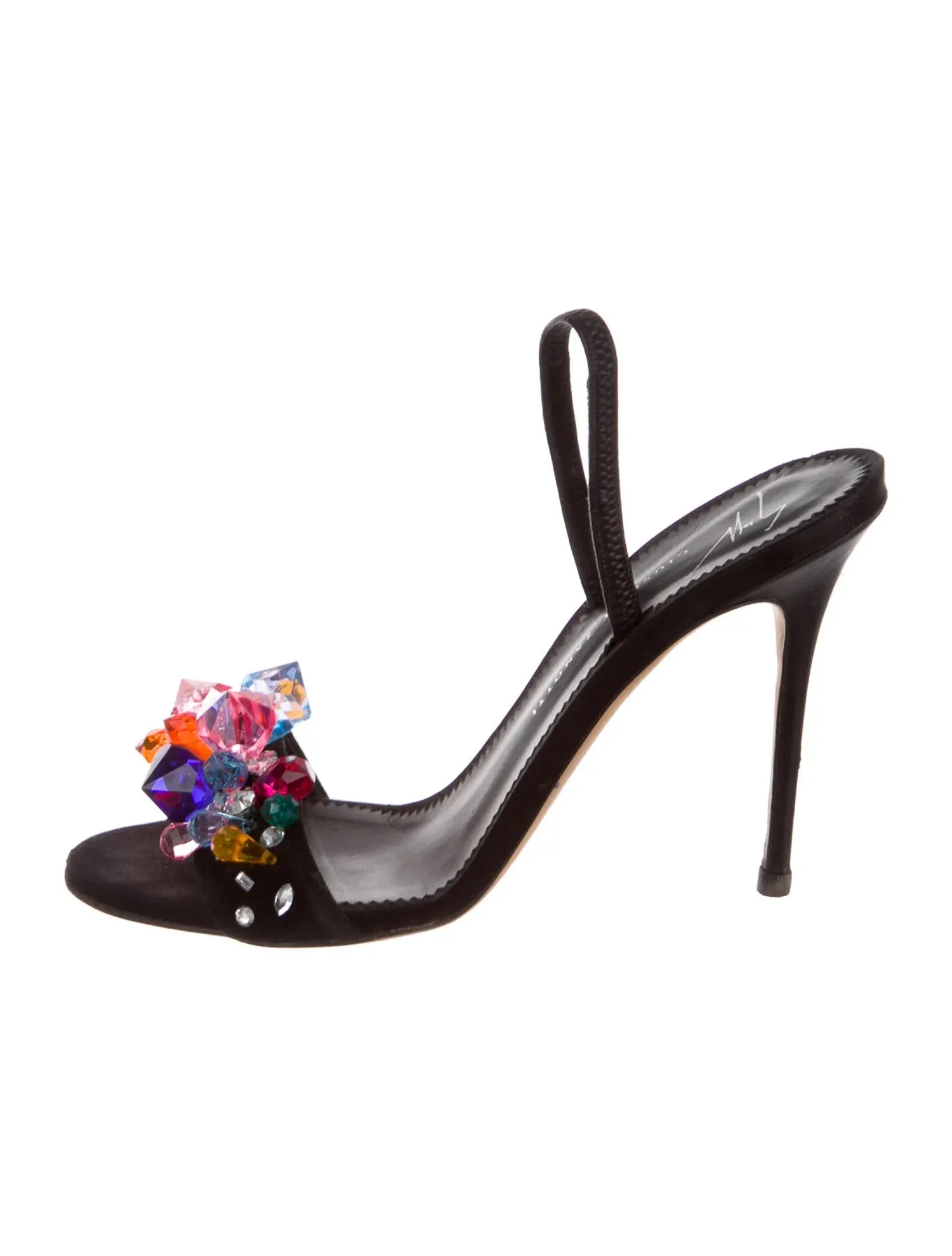 Crystal Embellishment Slingback Stiletto Sandals