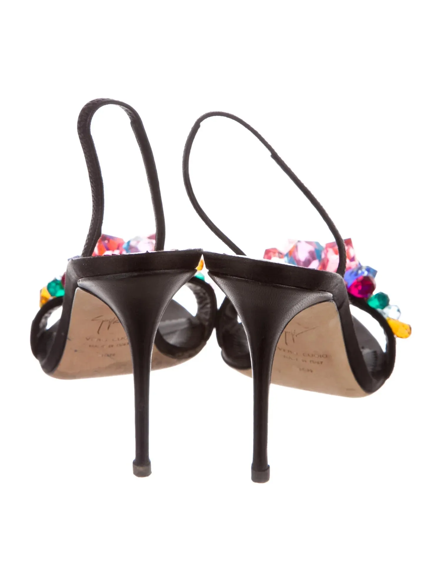 Crystal Embellishment Slingback Stiletto Sandals