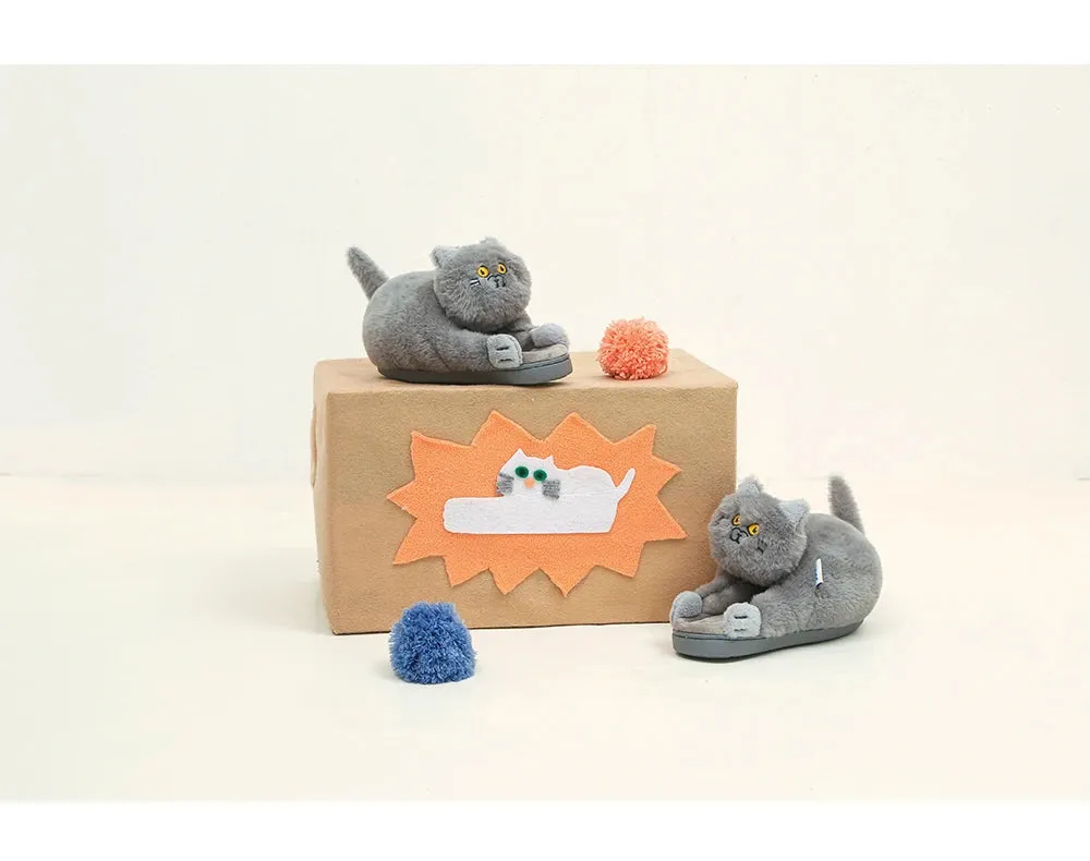 Cute Cartoon Cat Plush Slippers – Cozy Indoor Furry Slippers for Women & Men | Soft Winter Warmth