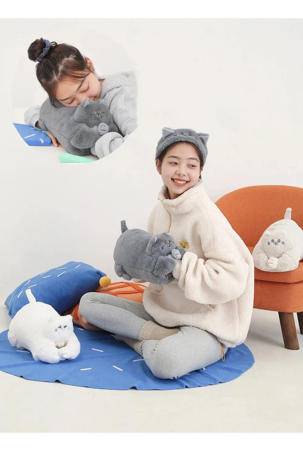 Cute Cartoon Cat Plush Slippers – Cozy Indoor Furry Slippers for Women & Men | Soft Winter Warmth