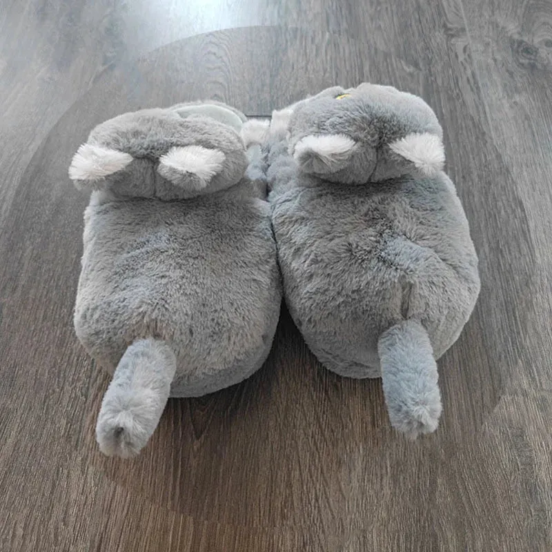 Cute Cartoon Cat Plush Slippers – Cozy Indoor Furry Slippers for Women & Men | Soft Winter Warmth
