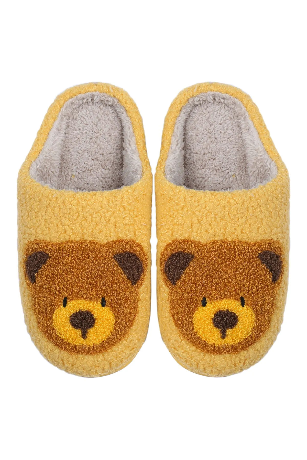CUTE TEDDY BEAR PRINT FLEECE SLIPPER