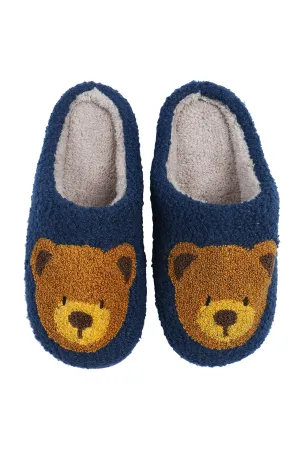 CUTE TEDDY BEAR PRINT FLEECE SLIPPER