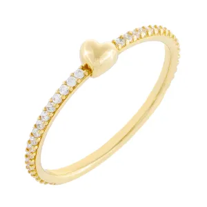 CZ Heart Ring 14K