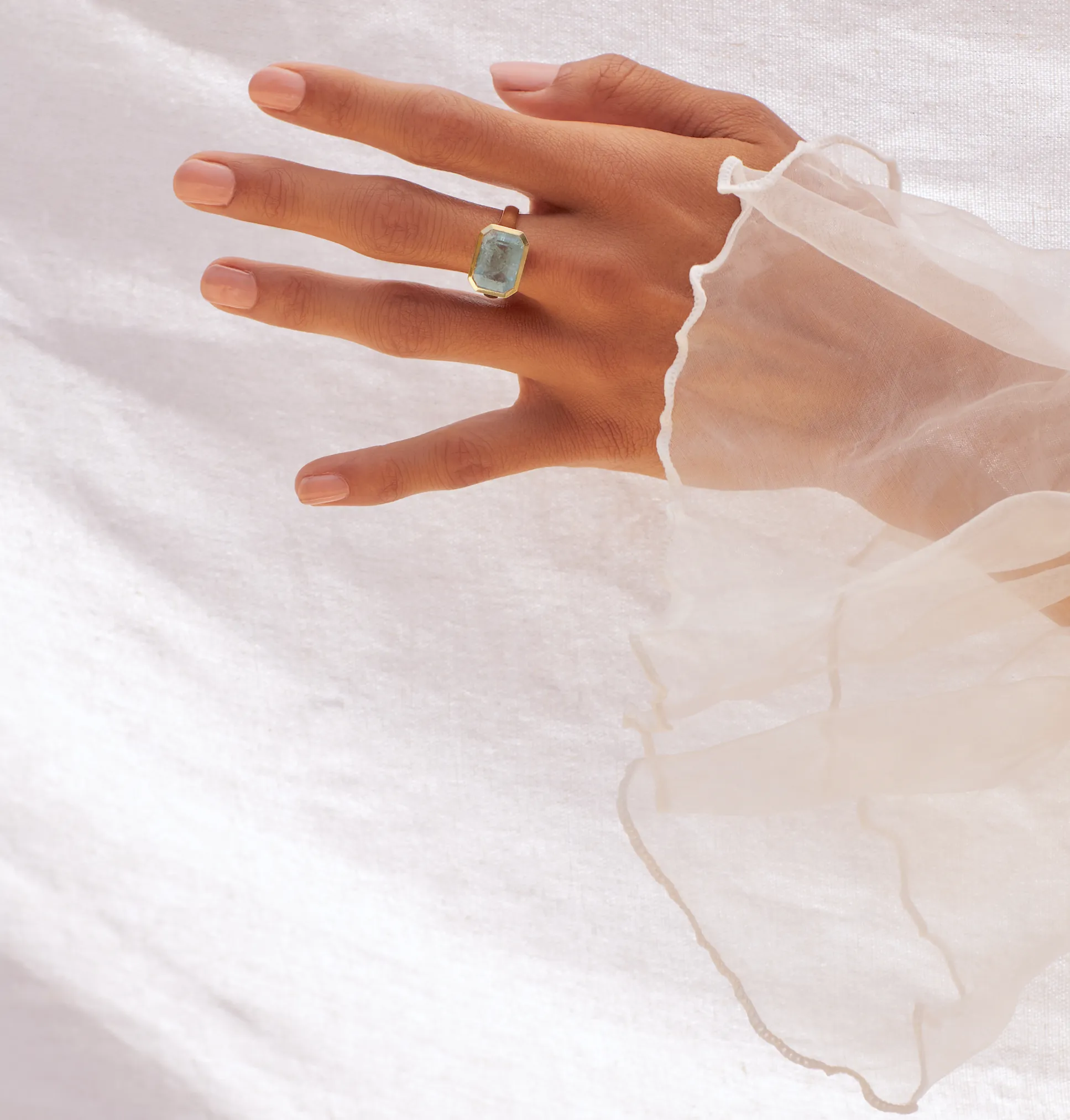 Deco Aquamarine Ring