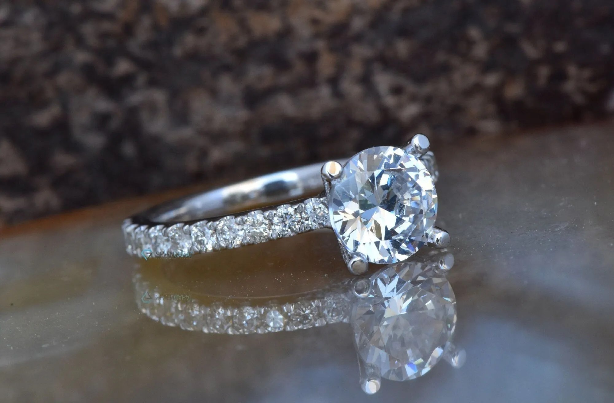 Diamond Engagement Ring 1.50 ct-White Gold solitaire ring-Bridal Jewelry-Anniversary-1 carat diamond-Dainty Promise Ring-Round engagement