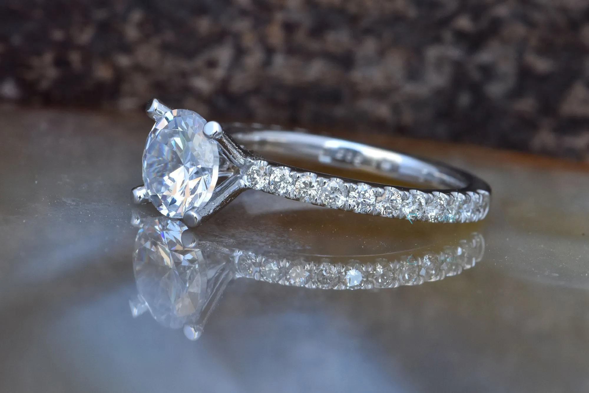 Diamond Engagement Ring 1.50 ct-White Gold solitaire ring-Bridal Jewelry-Anniversary-1 carat diamond-Dainty Promise Ring-Round engagement