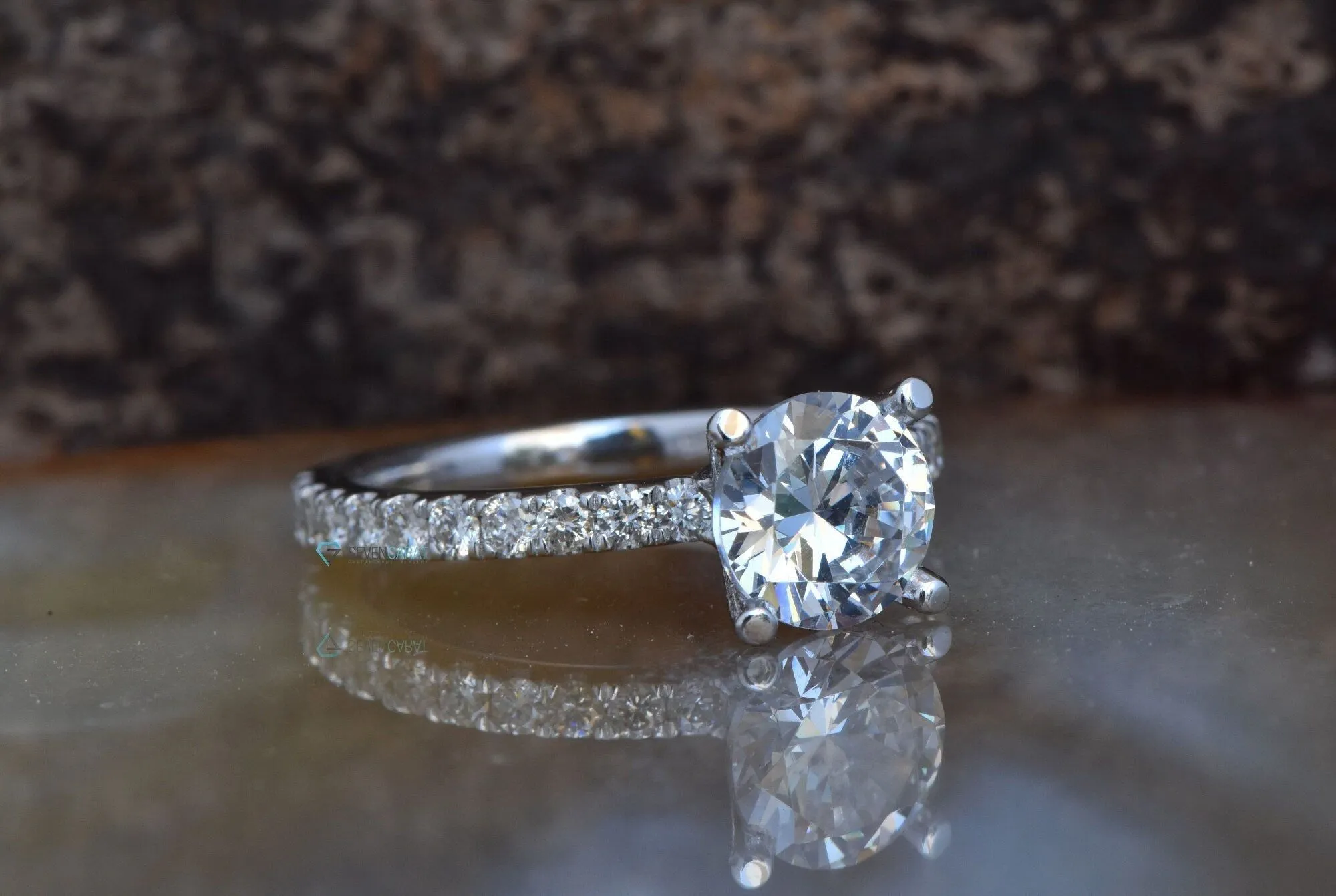 Diamond Engagement Ring 1.50 ct-White Gold solitaire ring-Bridal Jewelry-Anniversary-1 carat diamond-Dainty Promise Ring-Round engagement