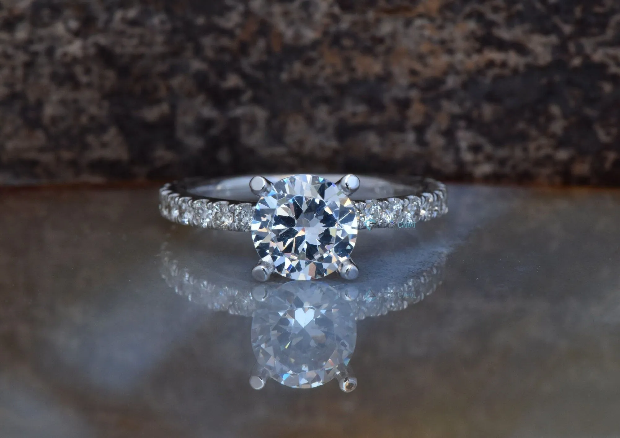Diamond Engagement Ring 1.50 ct-White Gold solitaire ring-Bridal Jewelry-Anniversary-1 carat diamond-Dainty Promise Ring-Round engagement