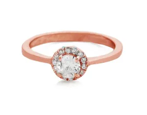 Diamond Halo Engagement Ring-Diamond Engagement Ring-Rose Gold Ring-Engagement Ring-Bridal Jewelry