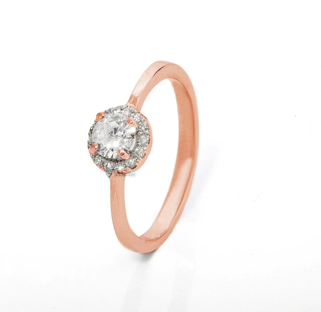 Diamond Halo Engagement Ring-Diamond Engagement Ring-Rose Gold Ring-Engagement Ring-Bridal Jewelry