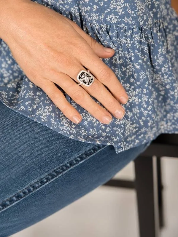 Diamond Over Black Onyx Vintage Inspired Ring
