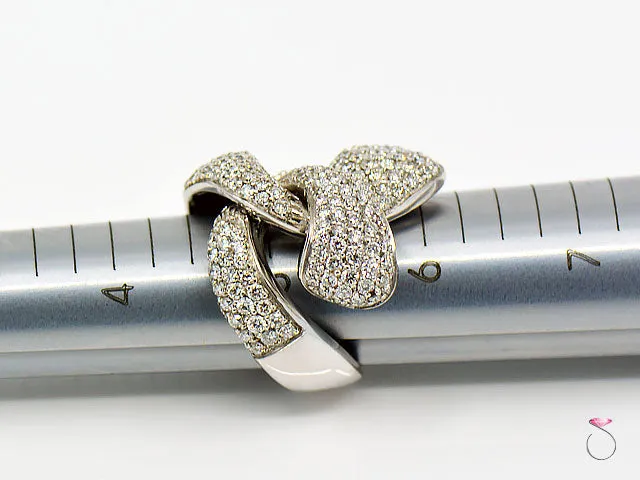 Diamond Ribbon Cocktail Ring 2.47 ct. G, VS in 18K White Gold By Assor Gioielli