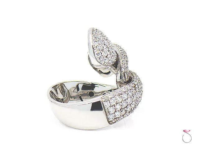 Diamond Ribbon Cocktail Ring 2.47 ct. G, VS in 18K White Gold By Assor Gioielli