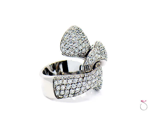 Diamond Ribbon Cocktail Ring 2.47 ct. G, VS in 18K White Gold By Assor Gioielli