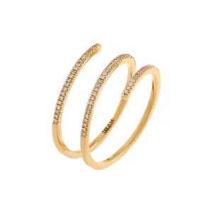 Diamond Triple Wrap Ring 14K
