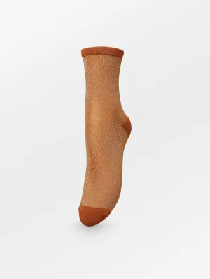 Dina Solid Glittersock - Brown