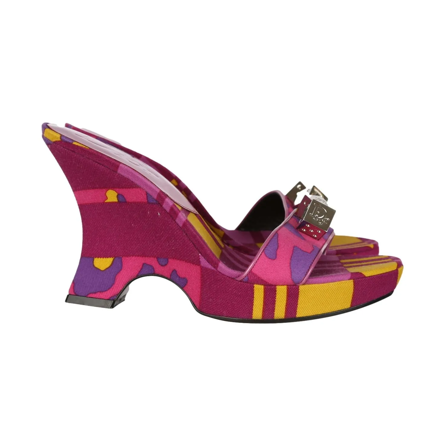Dior Purple Print Logo Dice Heels