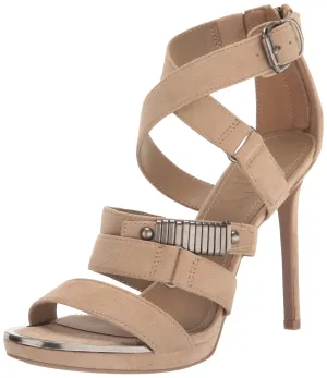 DKNY Women's Deb Strappy Pump Slide Sandal, Taupe, 9.5