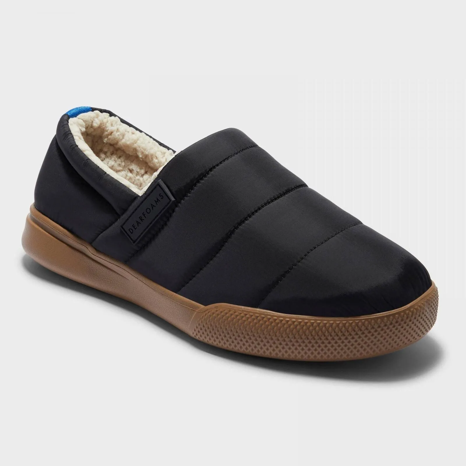 dluxe by dearfoams Men's Floyd Sport Lounge Slippers Black M
