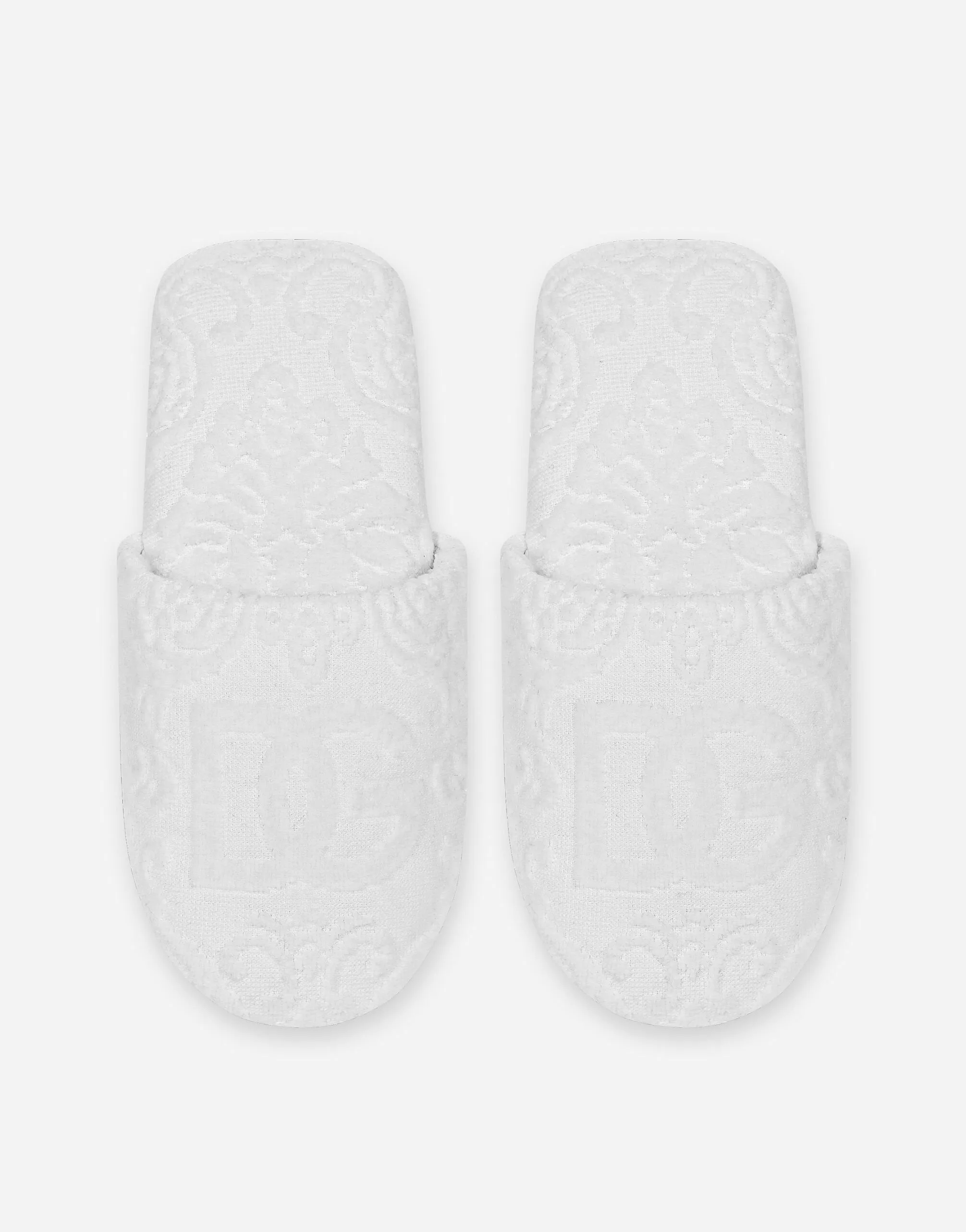 Dolce & Gabbana Casa DG Logo Jacquard Slippers in White