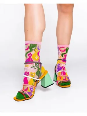 Dopamine Cats Sheer Crew Sock - U.S. W5.5-10