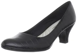 Easy Street Women's Fabulous Pump,Black Croco,7.5 M US