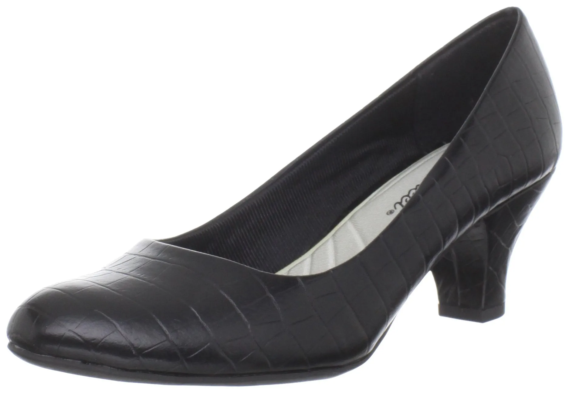 Easy Street Women's Fabulous Pump,Black Croco,7.5 M US