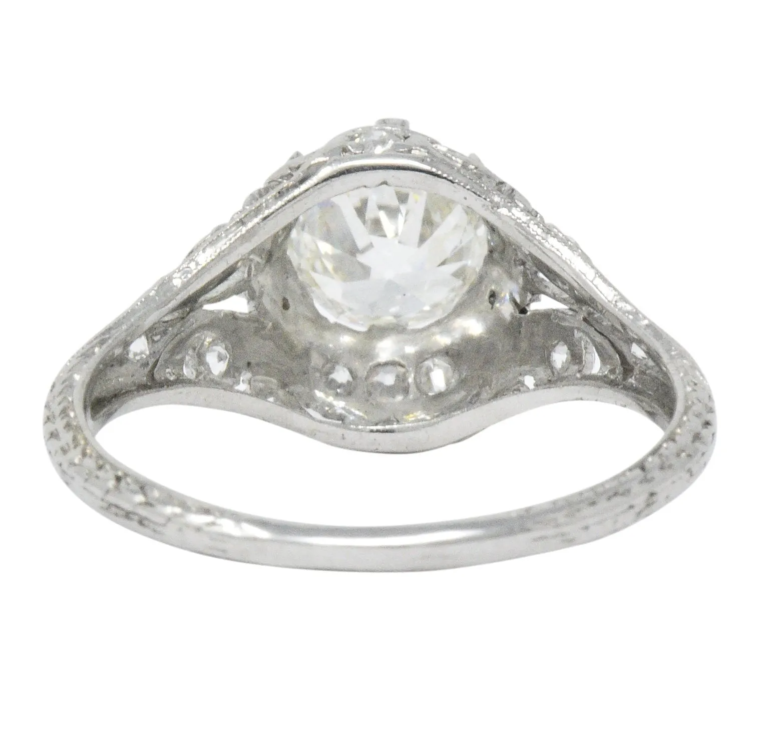 Edwardian 1.36 CTW Diamond Platinum Engagement Ring GIA