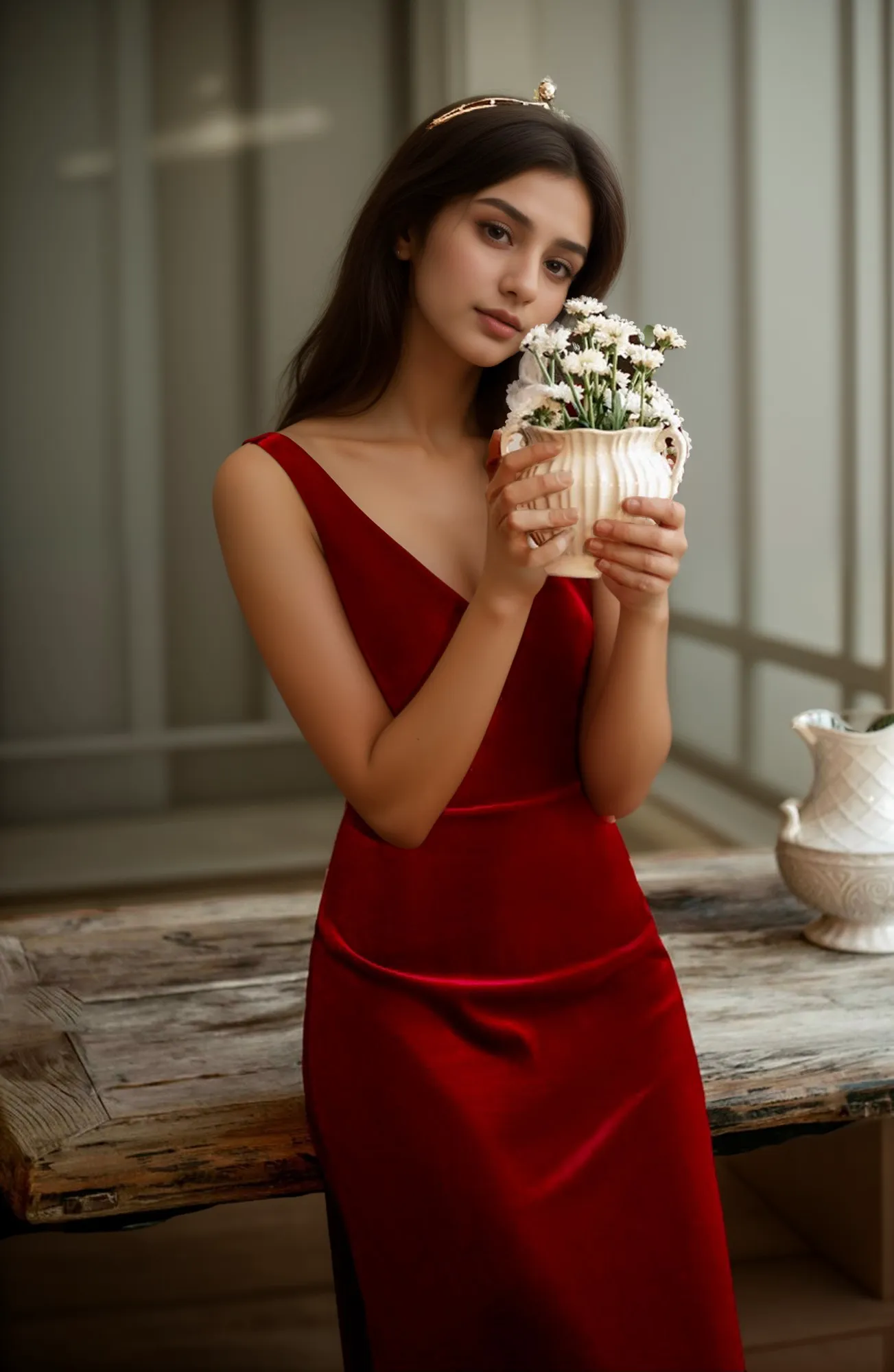 Elegant V-Neck Low Back Sleeveless Hepburn Style Long Velvet Dress