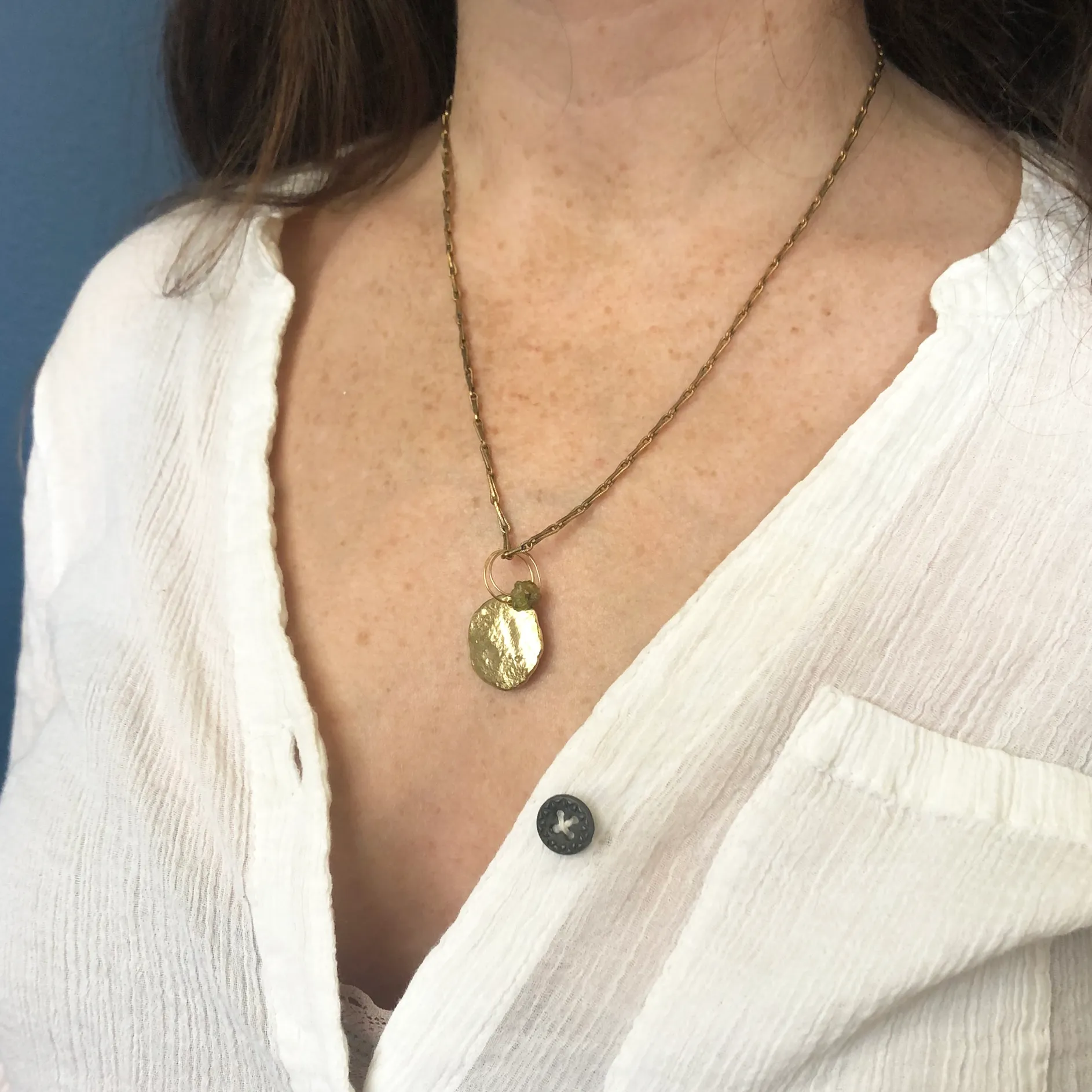 Ellipse Birthstone Charm Necklace