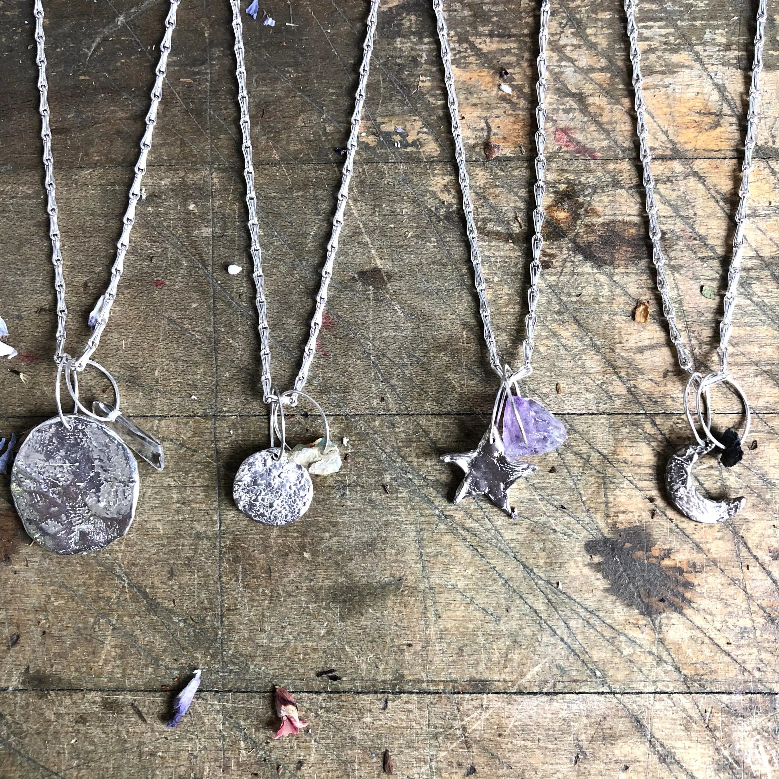 Ellipse Birthstone Charm Necklace
