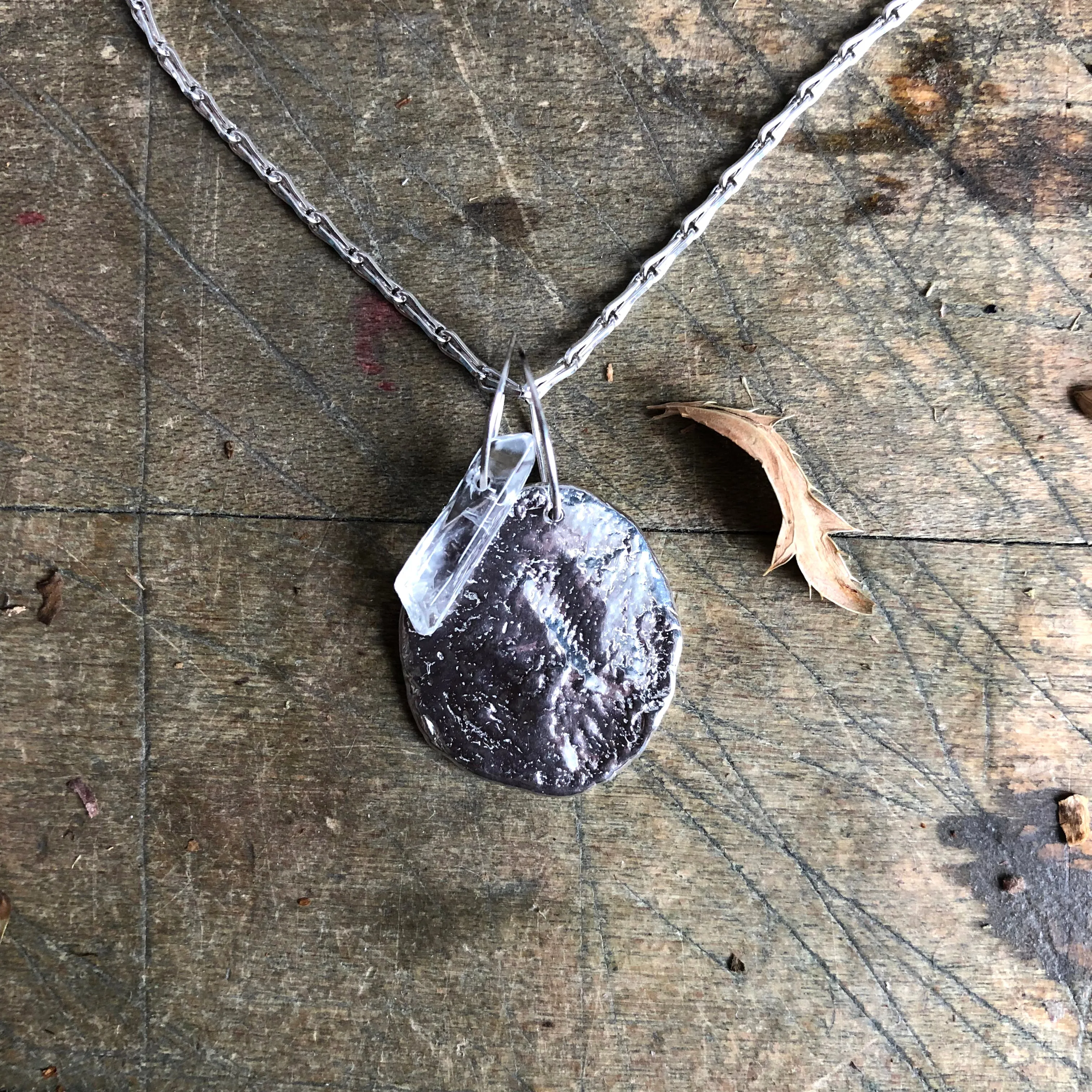 Ellipse Birthstone Charm Necklace