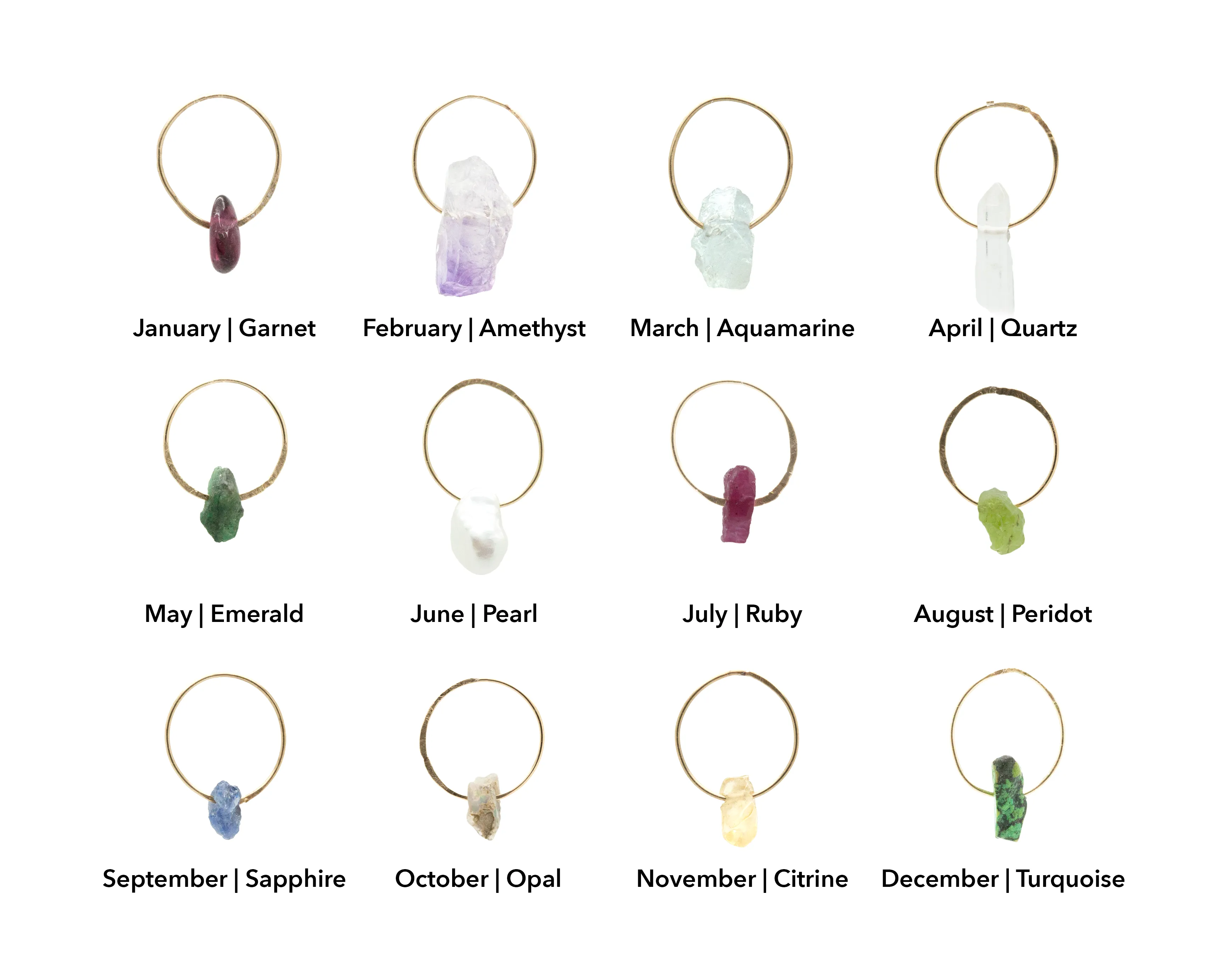 Ellipse Birthstone Charm Necklace