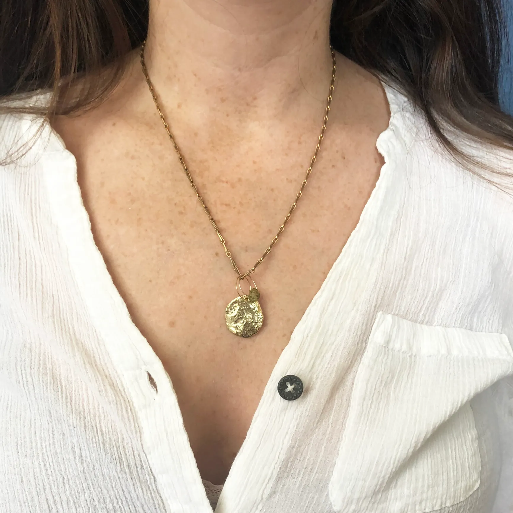 Ellipse Birthstone Charm Necklace