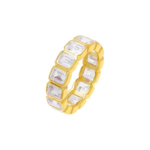 Emerald Bezel Eternity Band Ring