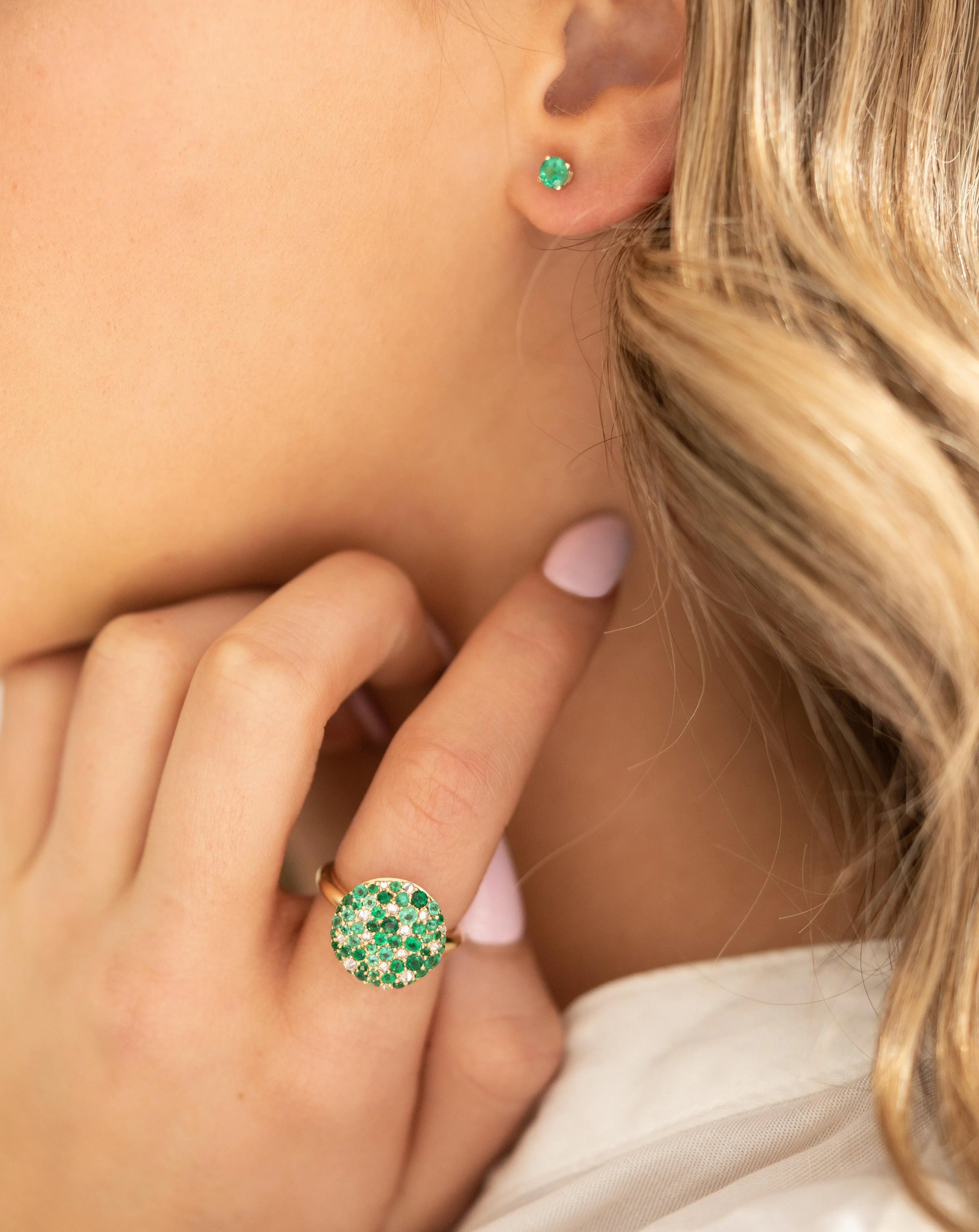 Emerald Cluster Ring (Made to Order_