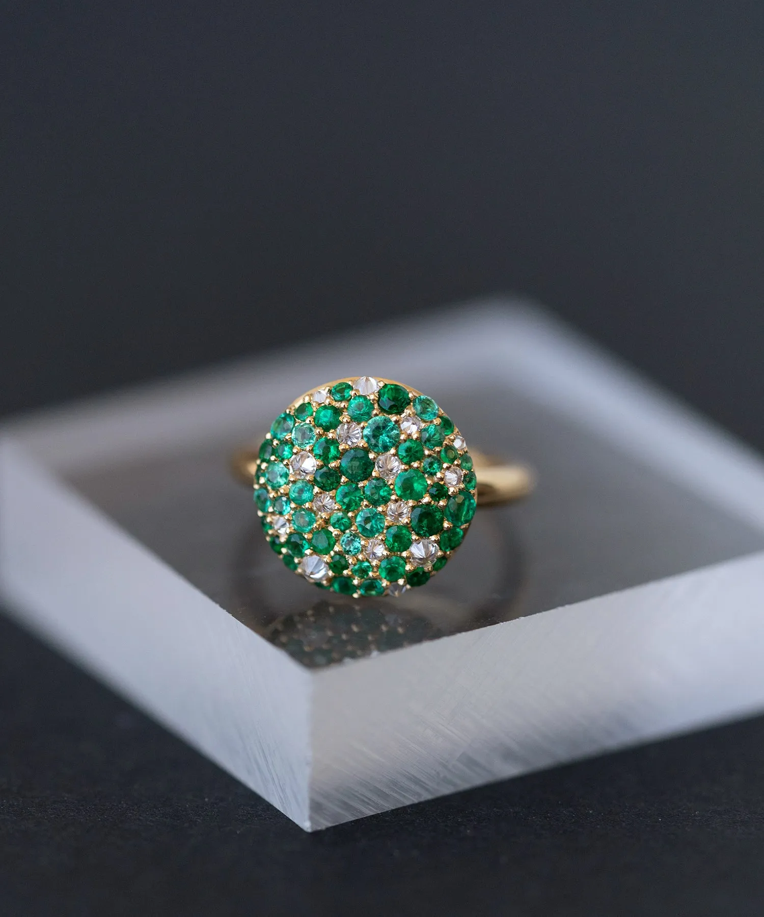 Emerald Cluster Ring (Made to Order_
