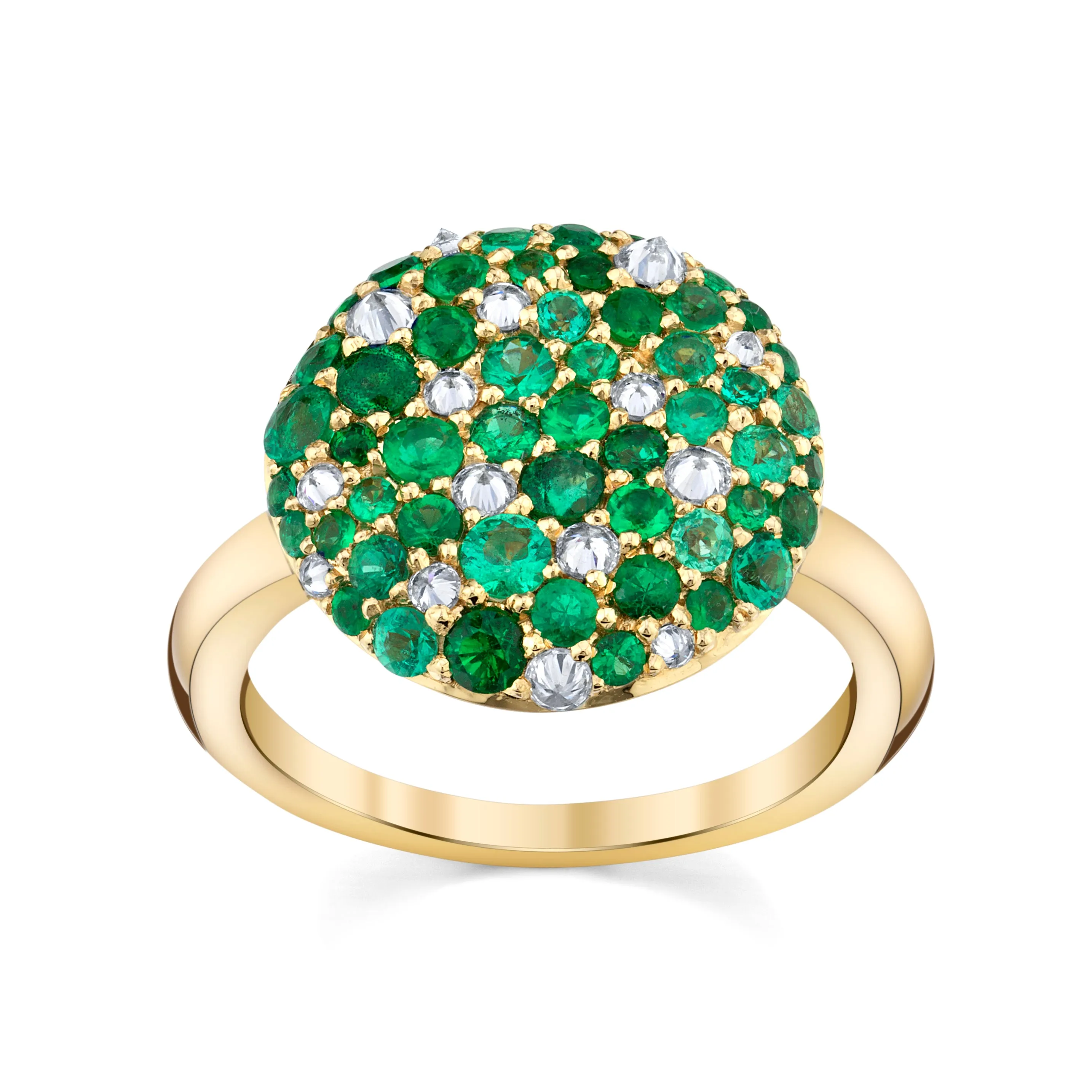 Emerald Cluster Ring (Made to Order_
