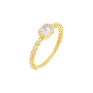 Emerald Shape Bezel Ring