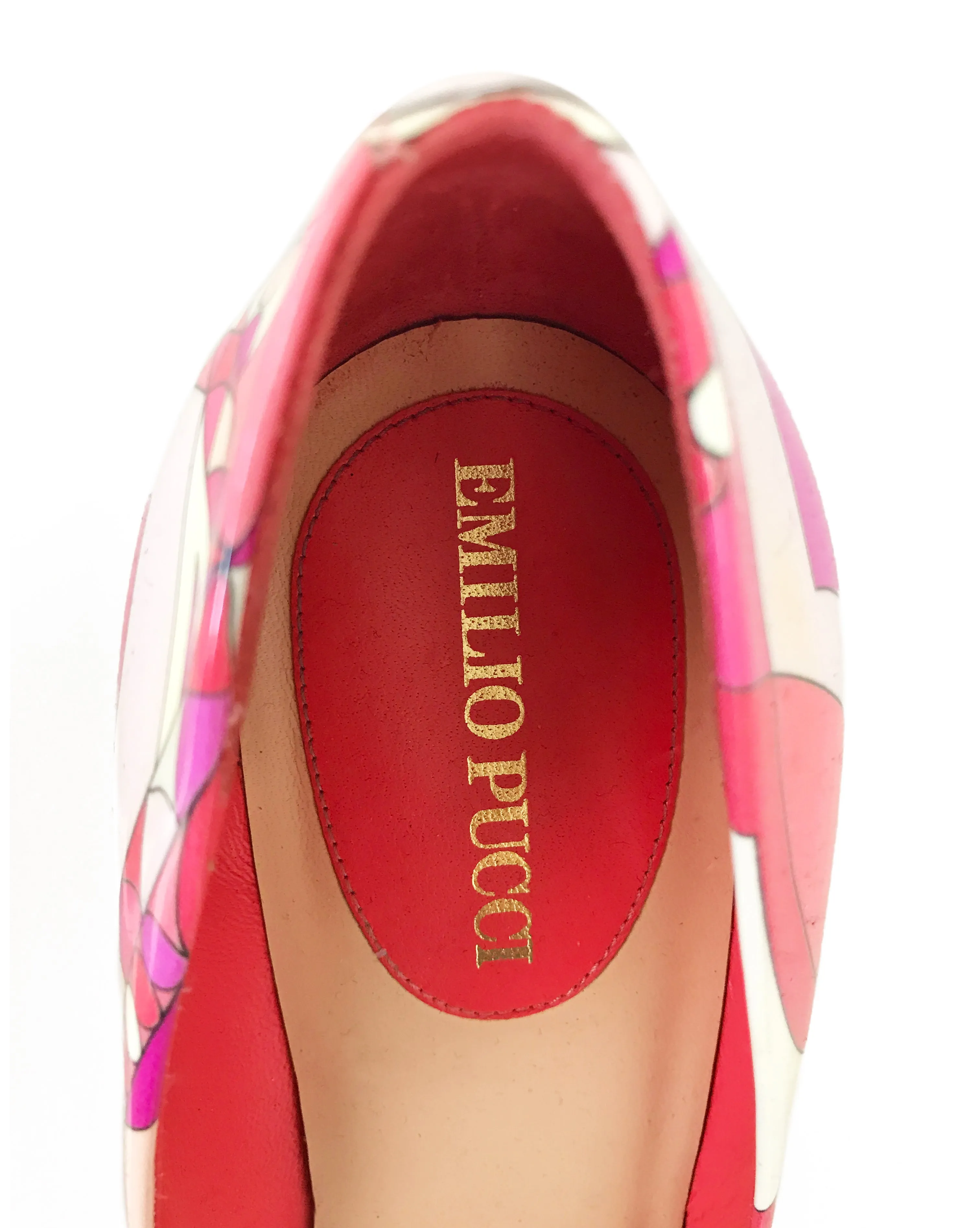 Emilio Pucci Pink Print Heels