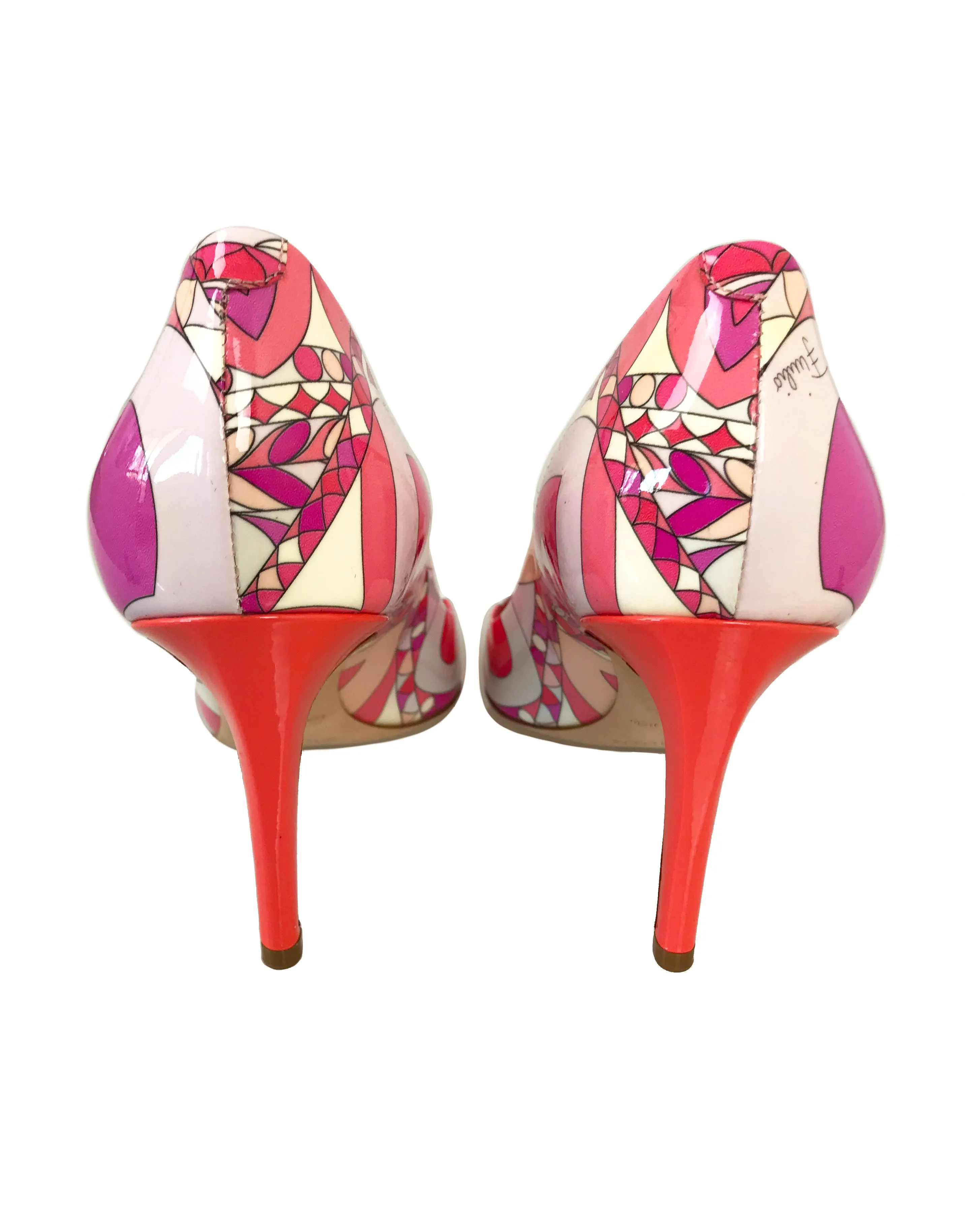 Emilio Pucci Pink Print Heels